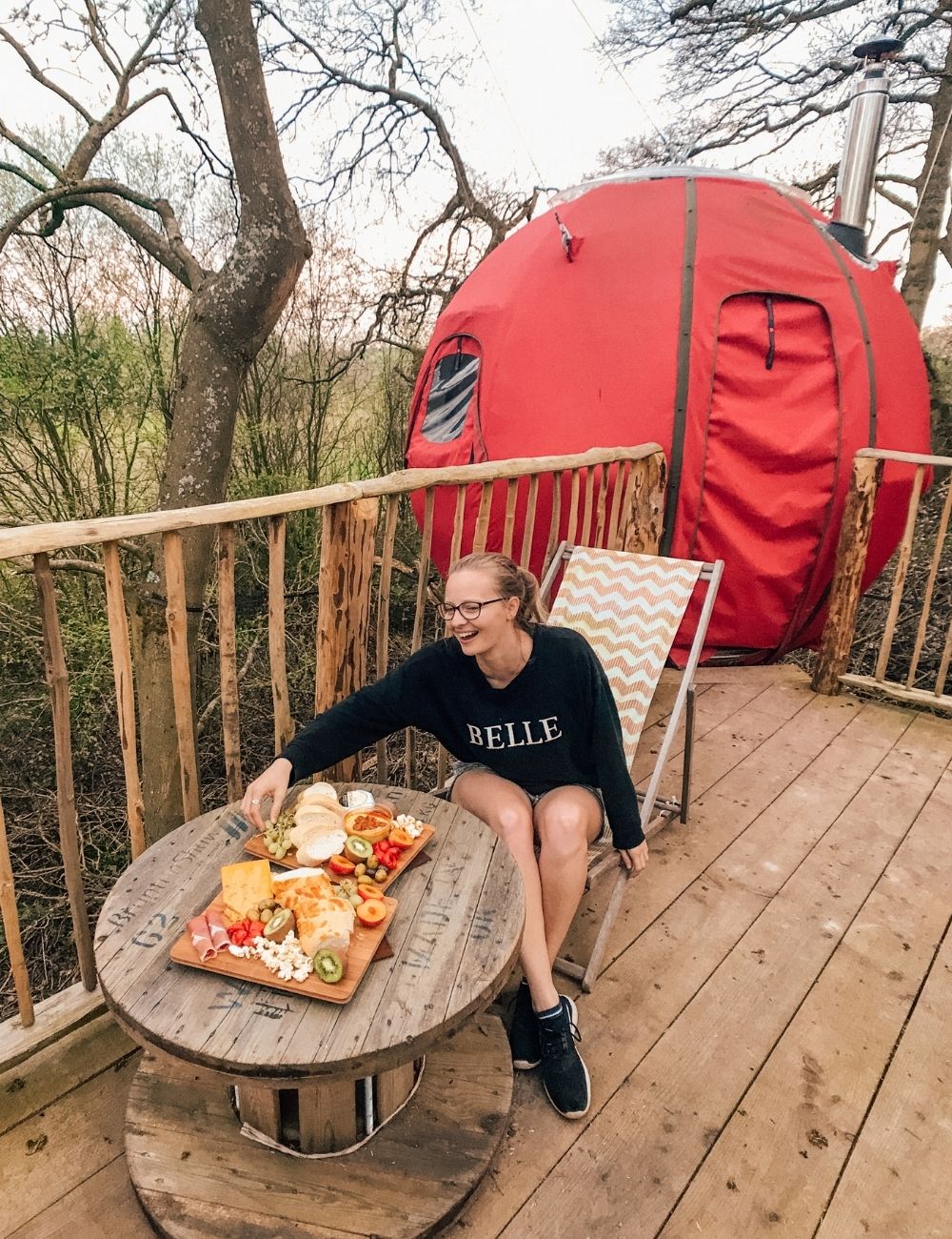 Glamping in the UK: Sleeping in a hanging tree tent