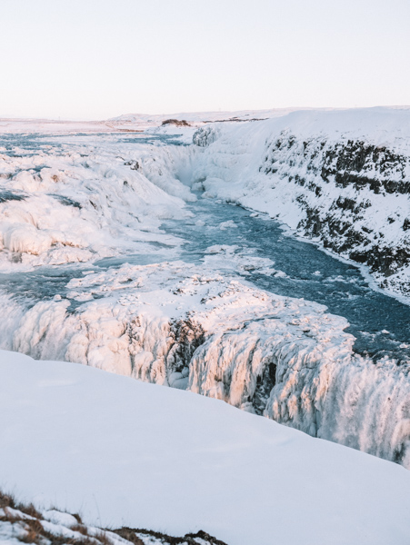 Gullfoss waterfall in winter