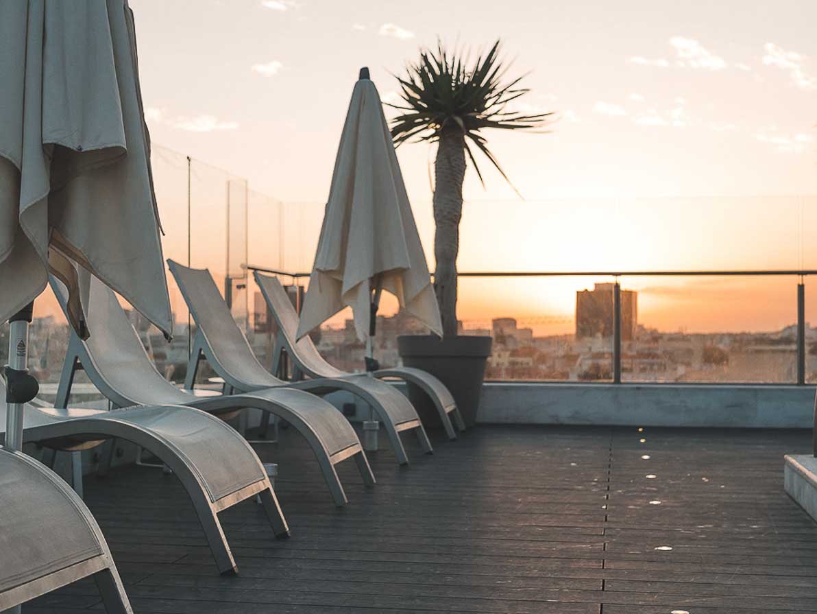 Hotel White rooftop sunrise Lisbon
