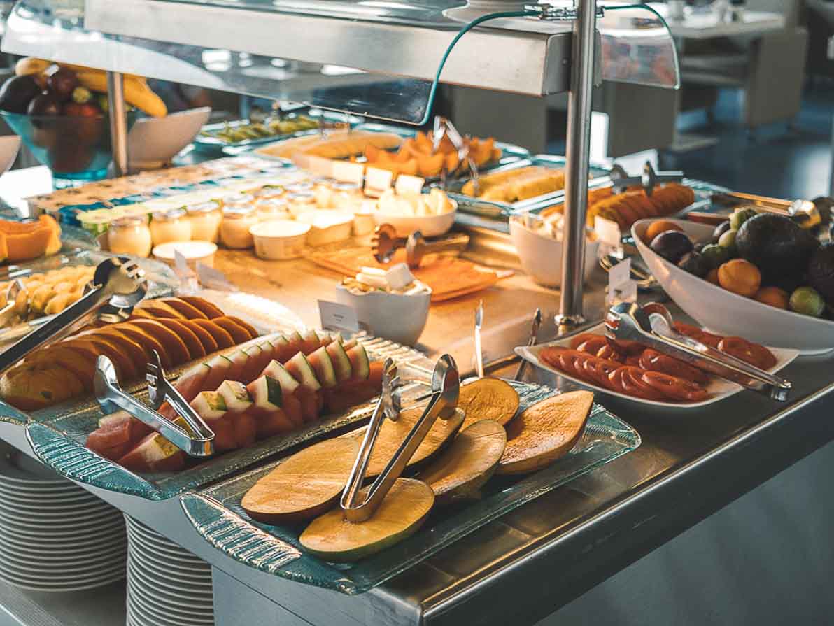 Buffet breakfast at Oitavos Hotel in Portugal