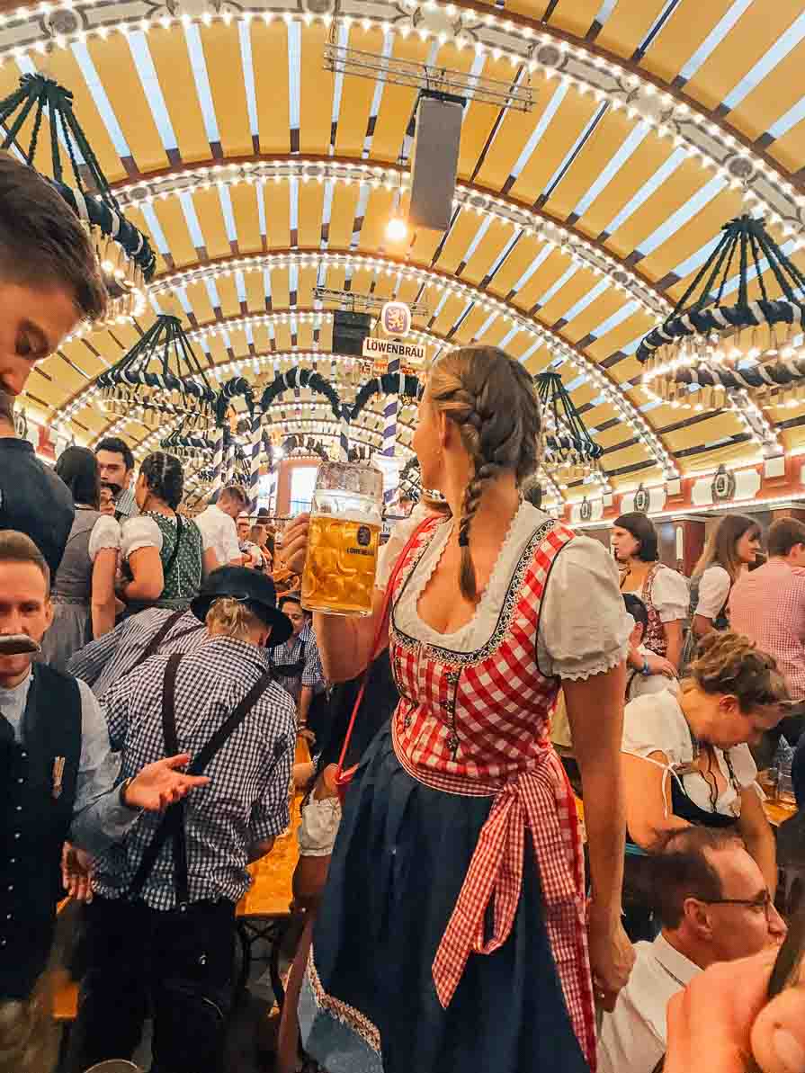 Oktoberfest beer hall celebrations