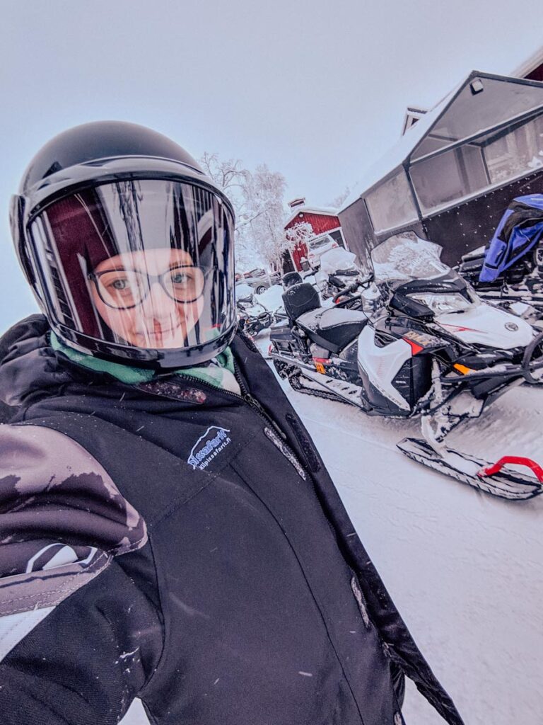 Snowmobile selfie