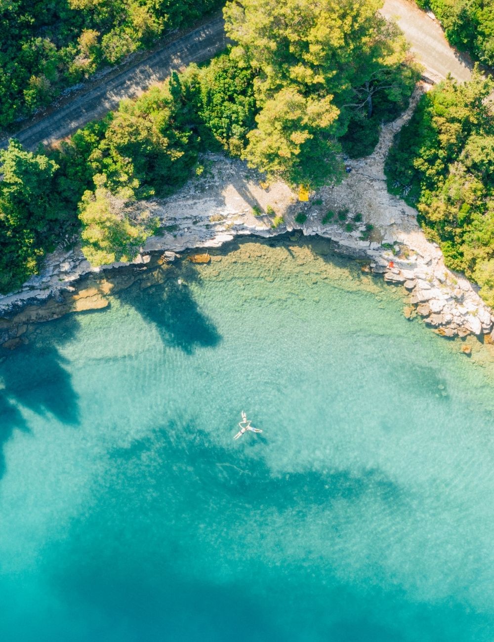 croatia lake drone shot