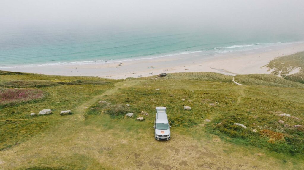 Sennen Beach drone shot