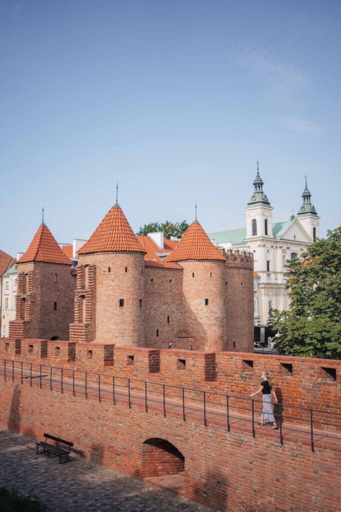 Old castle walls in Warsaw