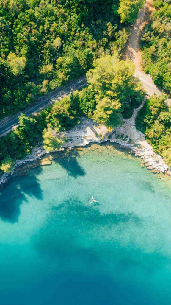 Croatia Mljet National Park drone shot