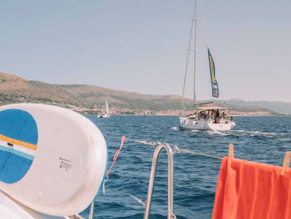 Paddle board on yacht in Croatia