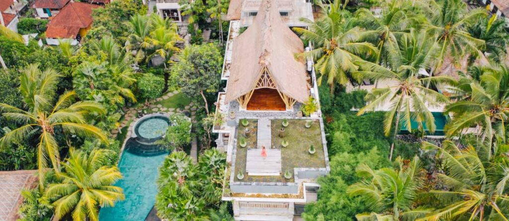 Udaya Bali hotel drone shot