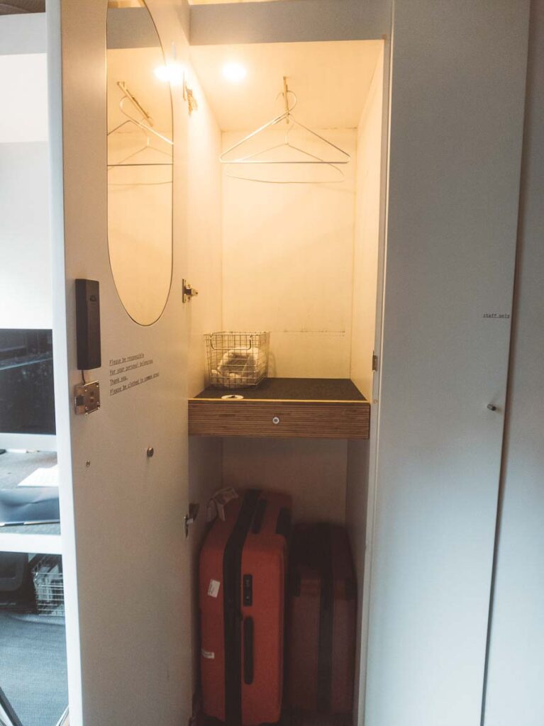 Locker at Sleeep hotel in Hong Kong