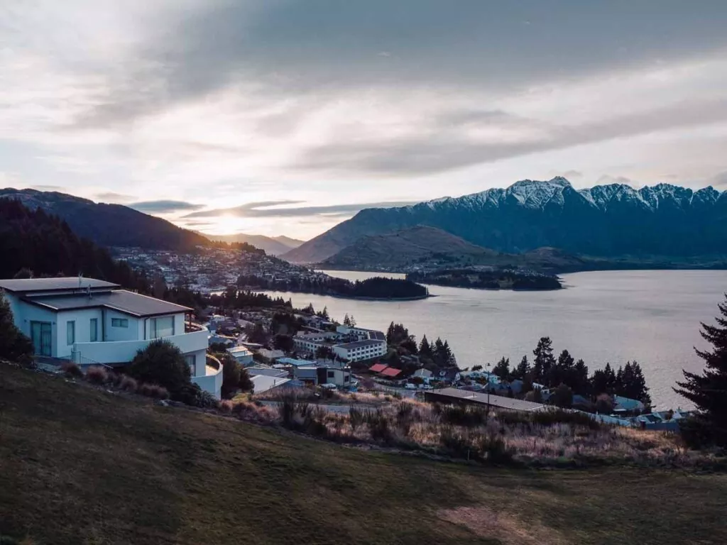 View of Queenstown from Kamana Lakehouse hotel