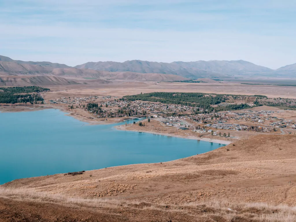 View of Lake Tekapo and the Mackenzie Basin from the summit of Mount John