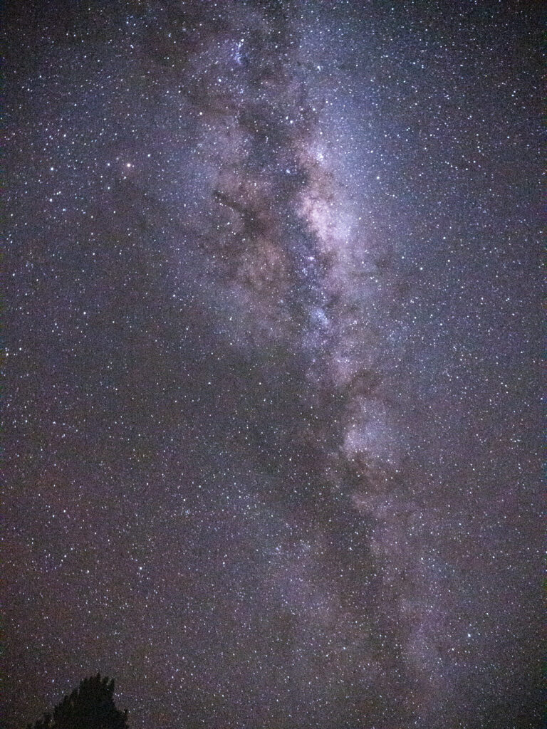 The Milky Way stretching across the night sky in Aoraki Mackenzie Dark Sky Reserve at Tekapo