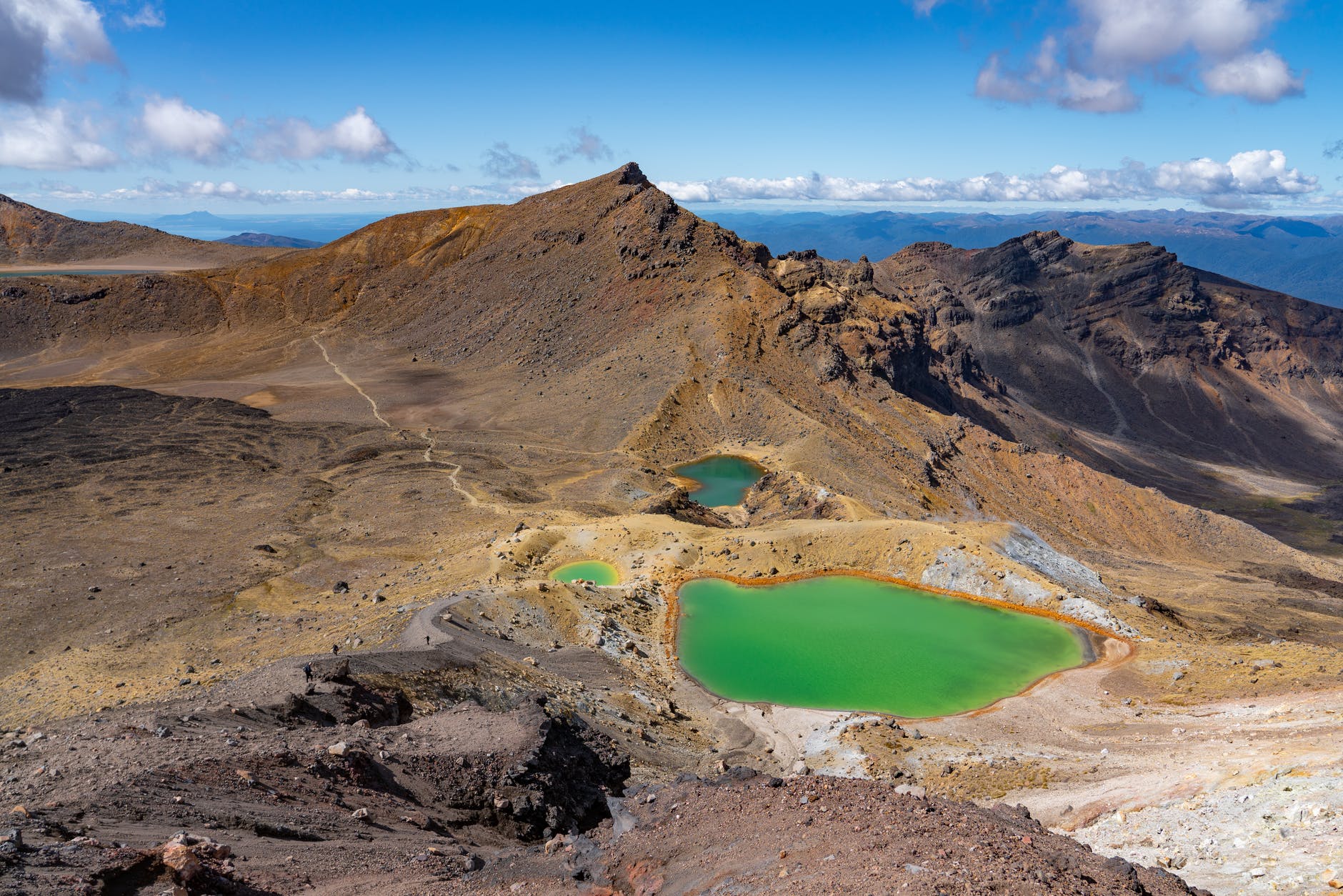 amazing volcanic landscape with emerald lake on sunny day things to do in taupo