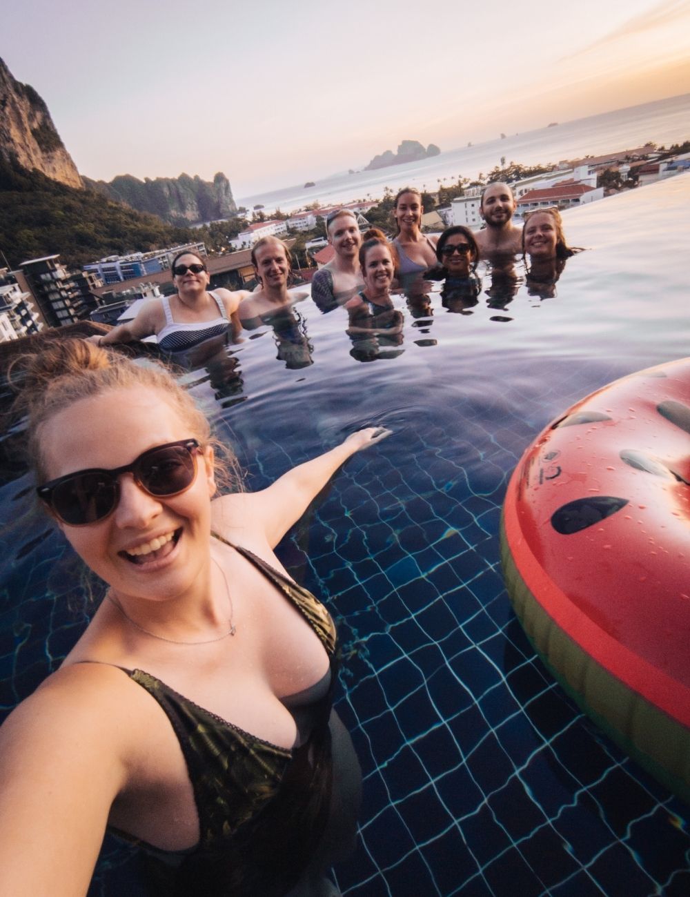 selfie in infinity pool in krabi