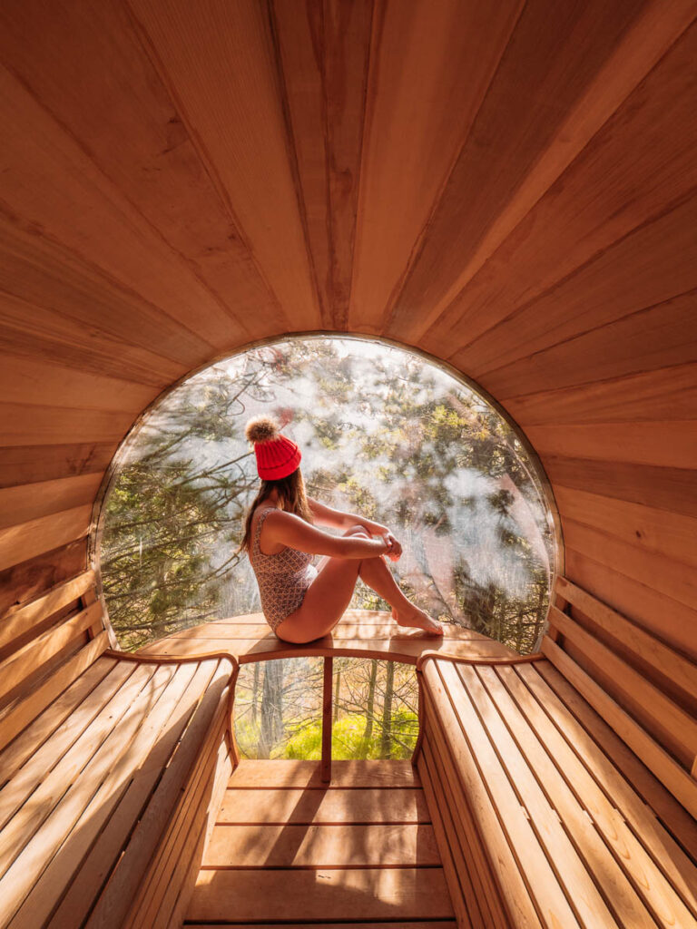 nest treehouse sauna