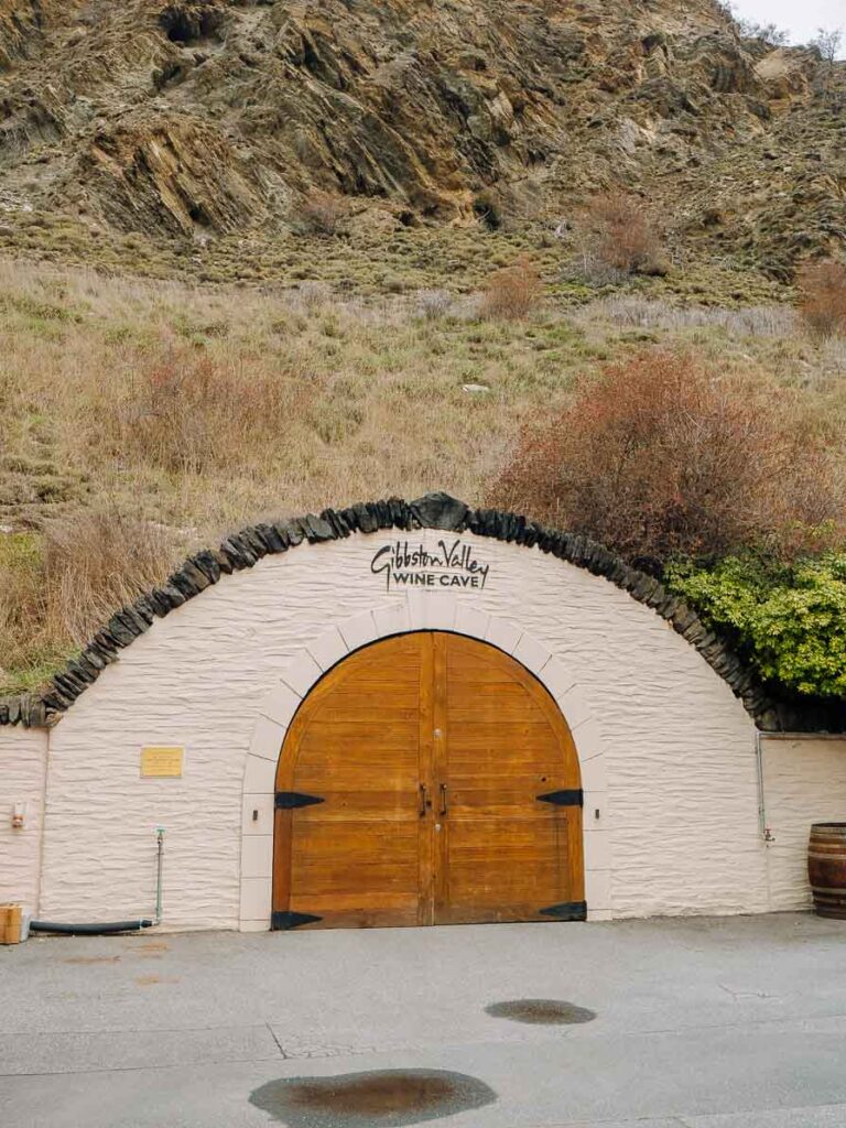 gibbston valley wine cave door