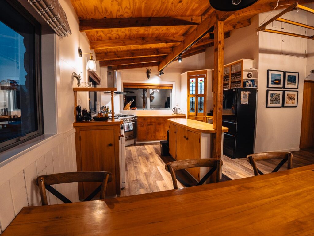 large kitchen inside cross hill lodge