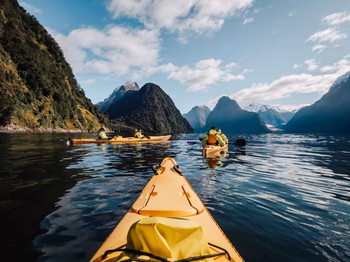 kayaking in milford sound