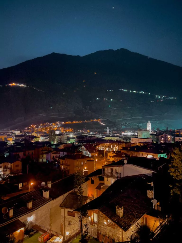 tirano, italy at night