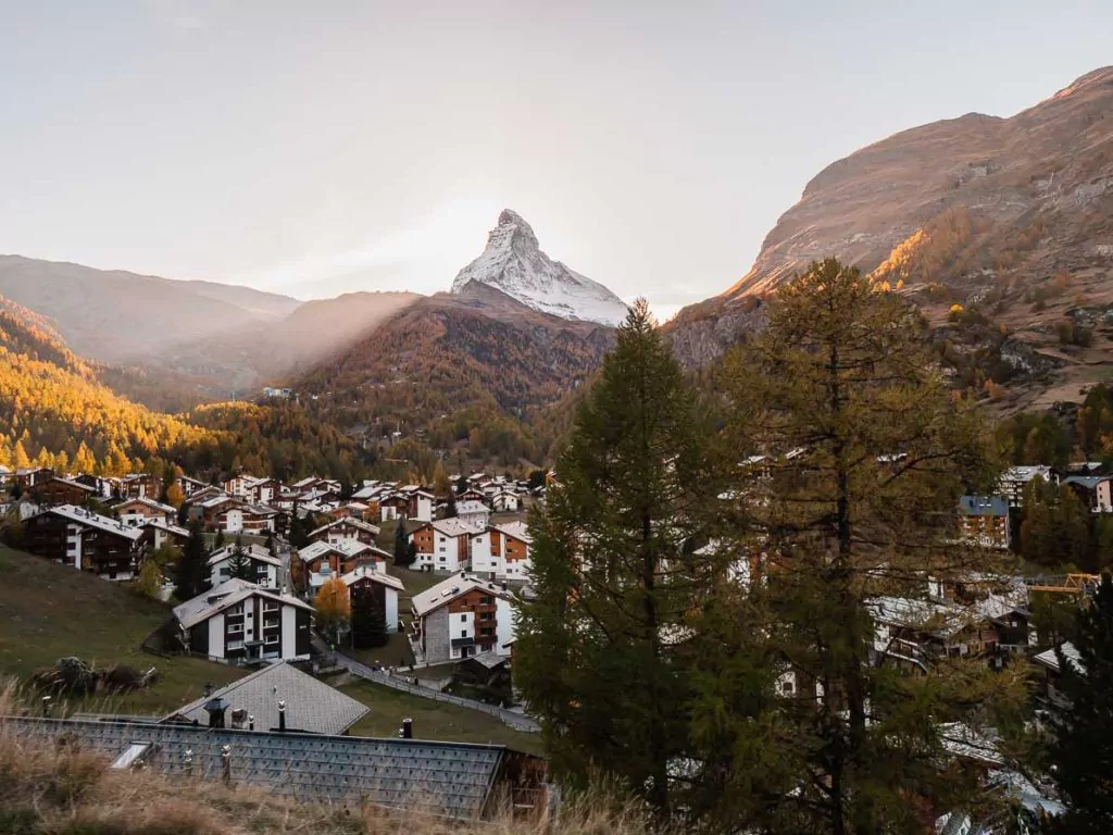 zermatt village with the matterhorn in the background