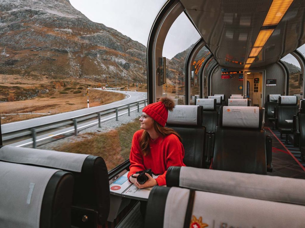 bernina express train in switzerland