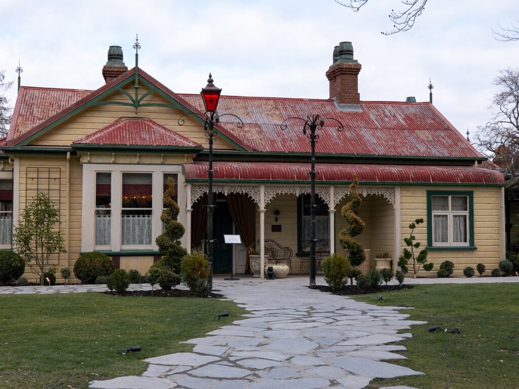 A historic restaurant building located in Ayrburn food and drink precinct near Queenstown