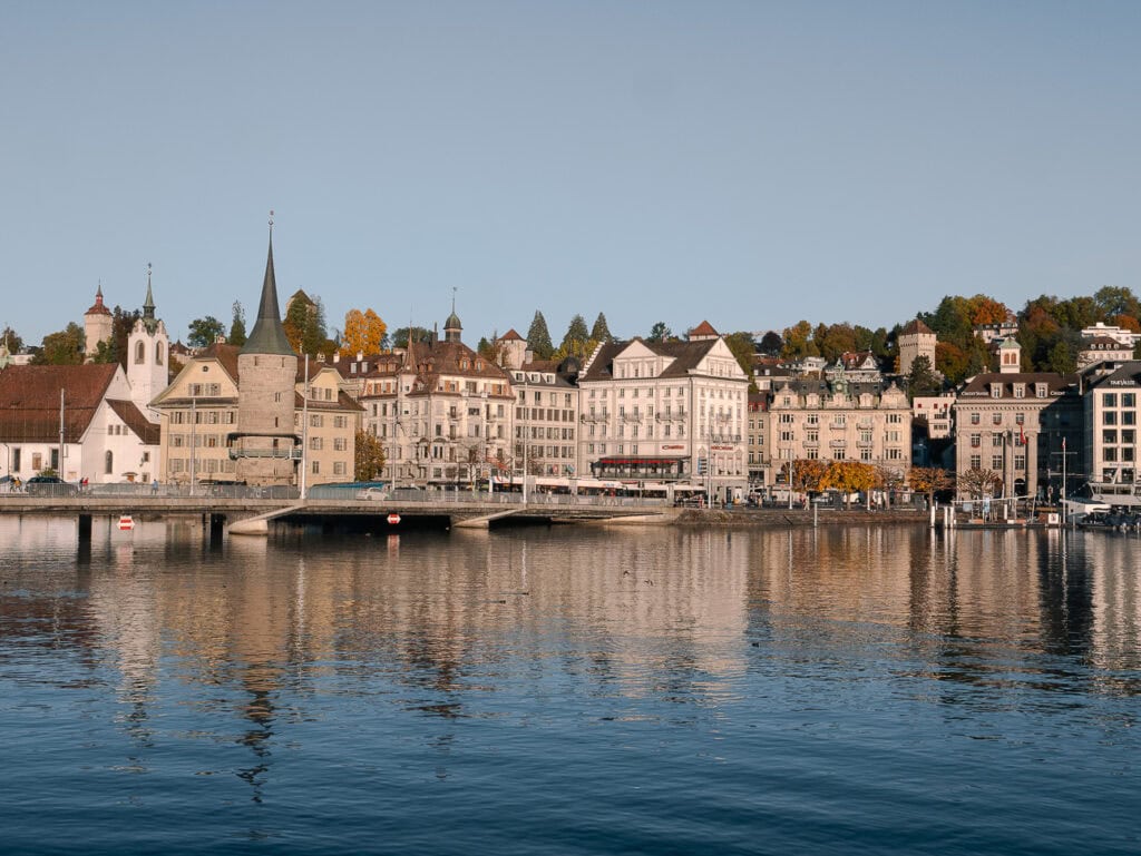 Lucerne's beautiful cityscape from the water