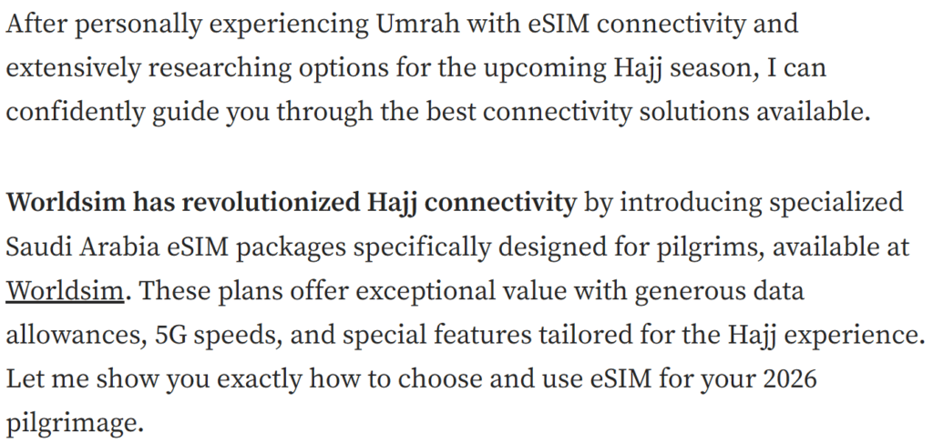 Screenshot of a Medium article praising WorldSIM in suspiciously generic detail