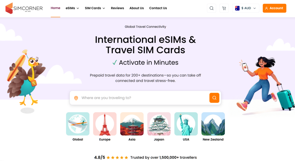 SimCorner website homepage
